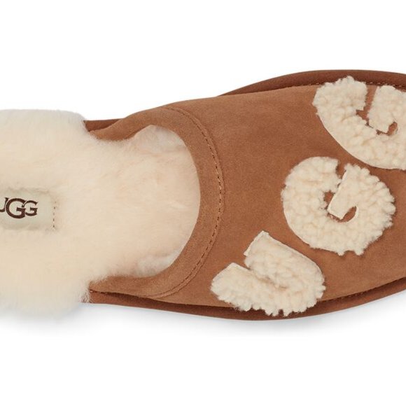 UGG Logo Scuff sheepskin slipper. NWT. 3D. Size: 10 - Picture 3 of 9